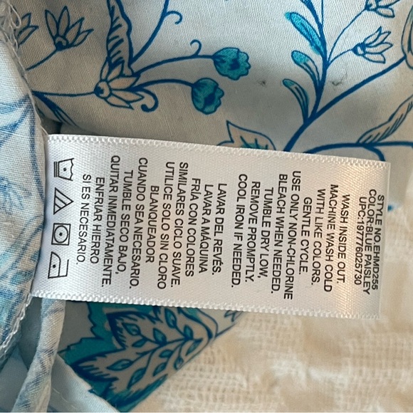 Draper James Blue Floral Print Flutter Sleeve Smocked Midi Sundress Like New - Picture 8 of 8